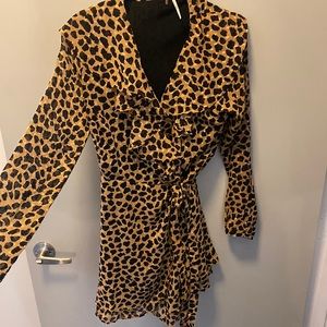 Free people print wrap dress